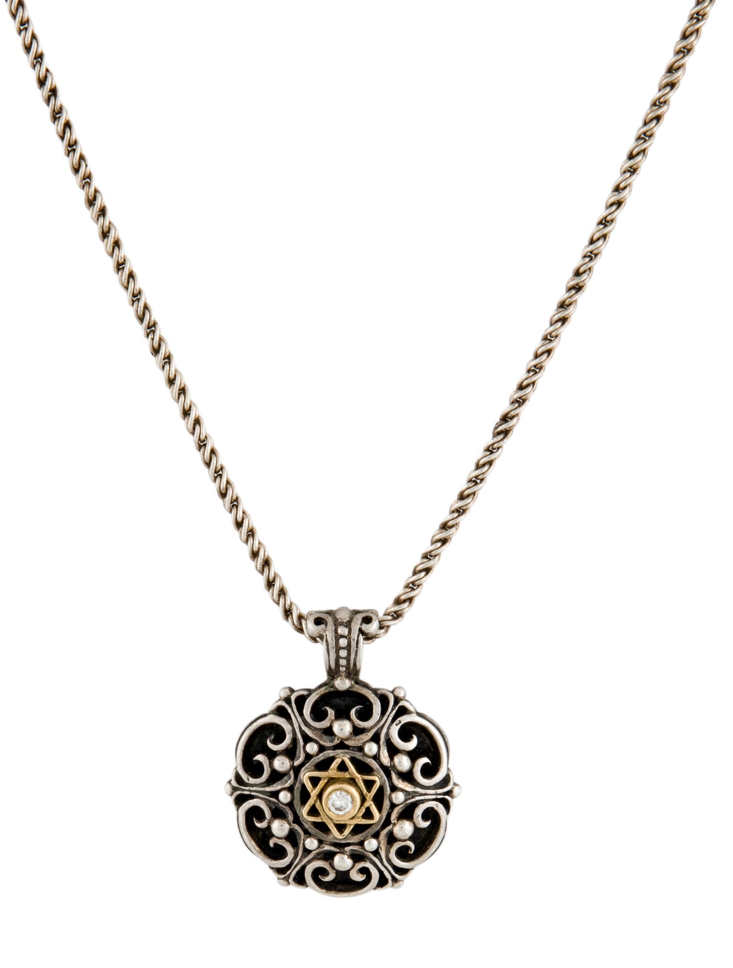 Konstantino Two-Tone Diamond Star Of David Necklace