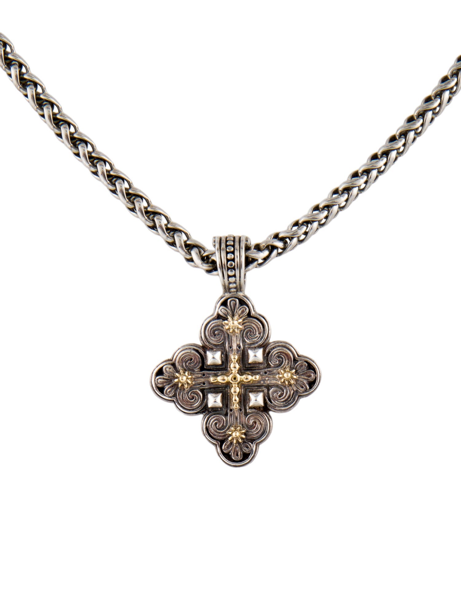 Konstantino Two-Tone Cross Pendant Necklace
