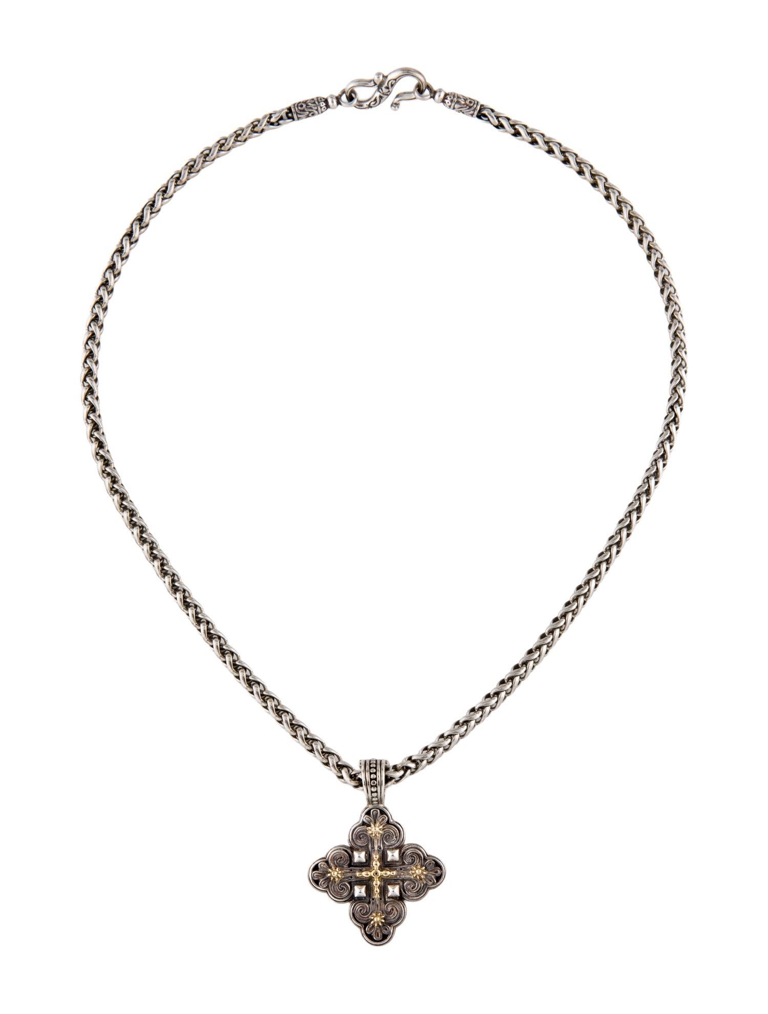Konstantino Two-Tone Cross Pendant Necklace