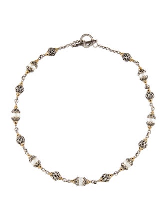 Konstantino Two-Tone Pearl Toggle Station Necklace