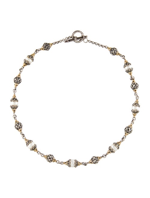 Konstantino Two-Tone Pearl Toggle Station Necklace