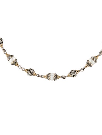Konstantino Two-Tone Pearl Toggle Station Necklace