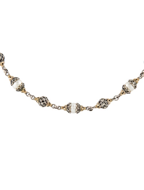 Konstantino Two-Tone Pearl Toggle Station Necklace