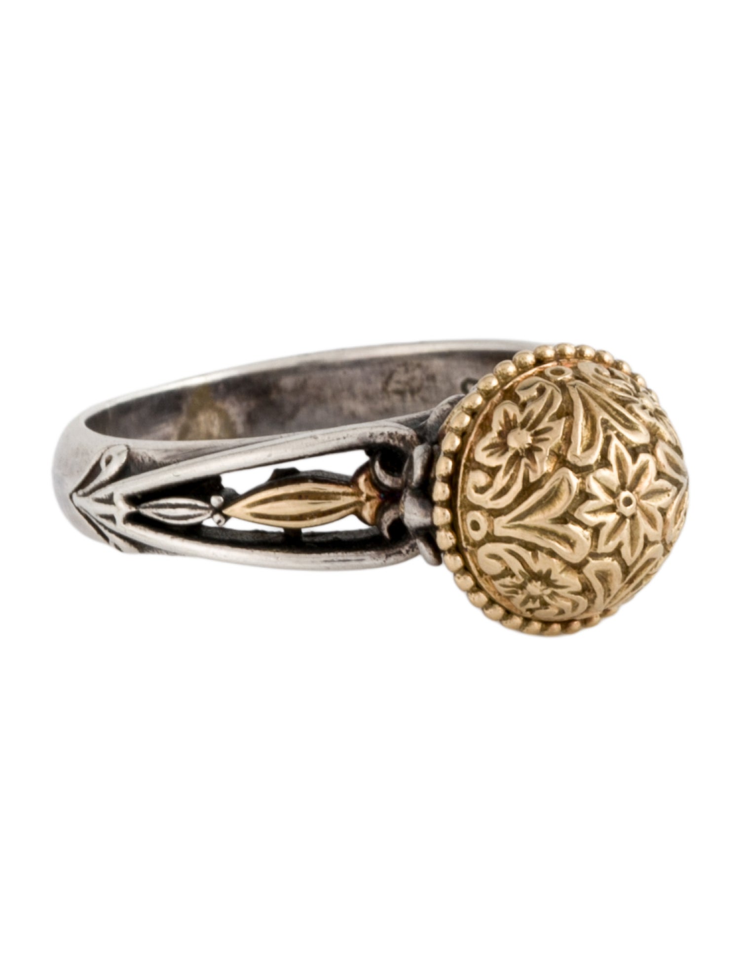 Konstantino Two-Tone Eros Etched Dome Ring