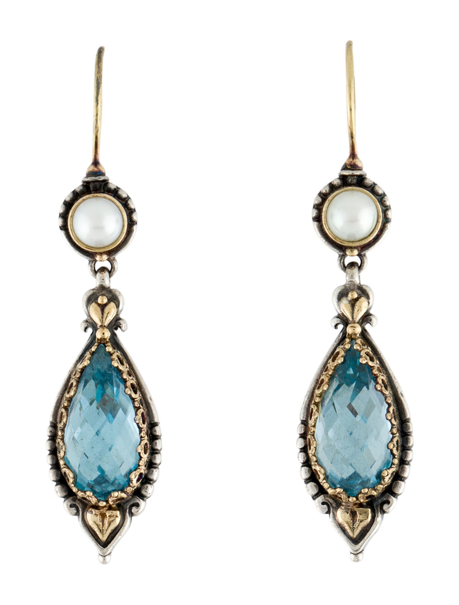 Konstantino Cultured Pearl & Topaz Drop Earrings