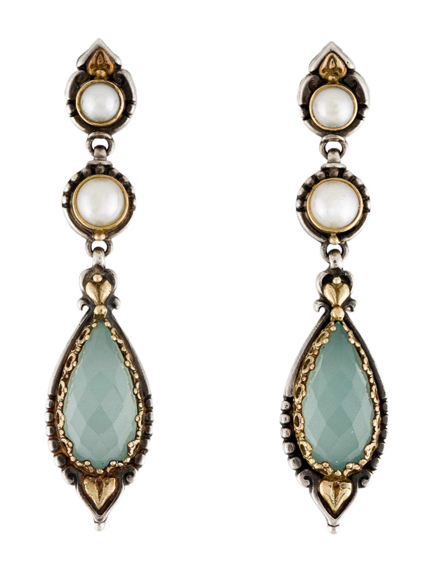 Konstantino Pearl & Chalcedony Drop Earrings