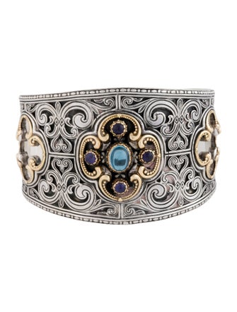 Konstantino Two-Tone Iolite & Topaz Cuff Bracelet