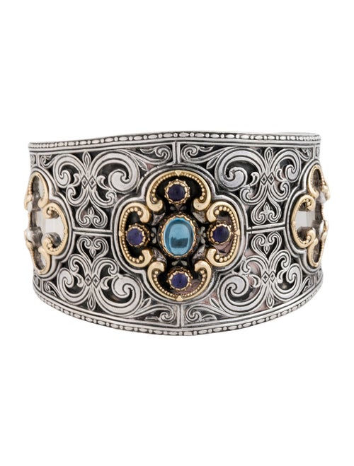 Konstantino Two-Tone Iolite & Topaz Cuff Bracelet