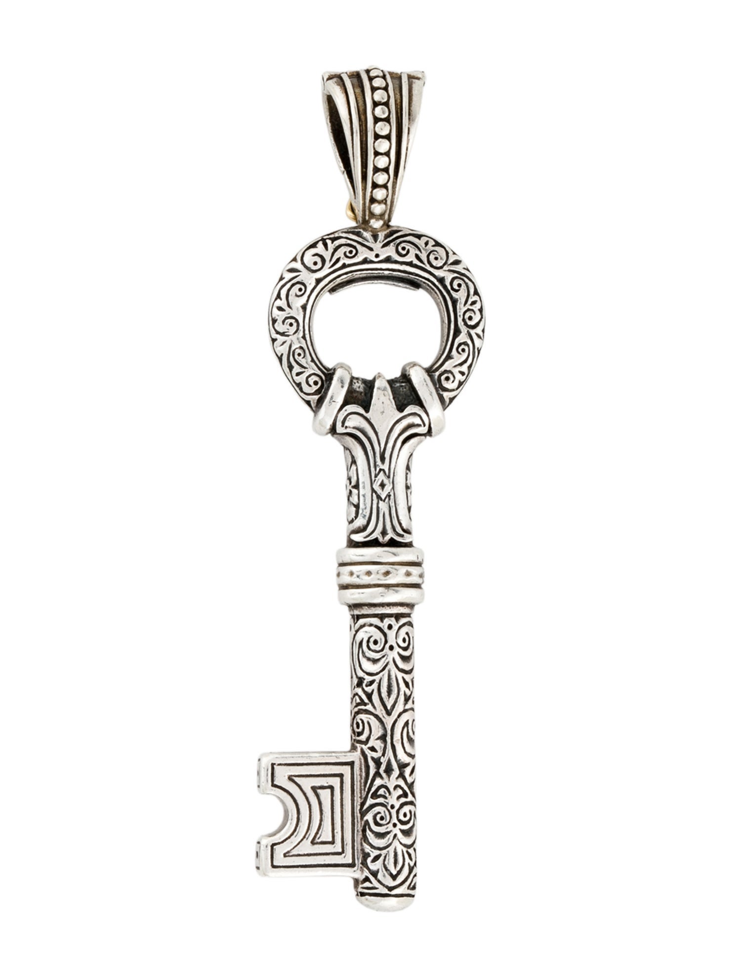 Konstantino Two-Tone Skeleton Key Pendant