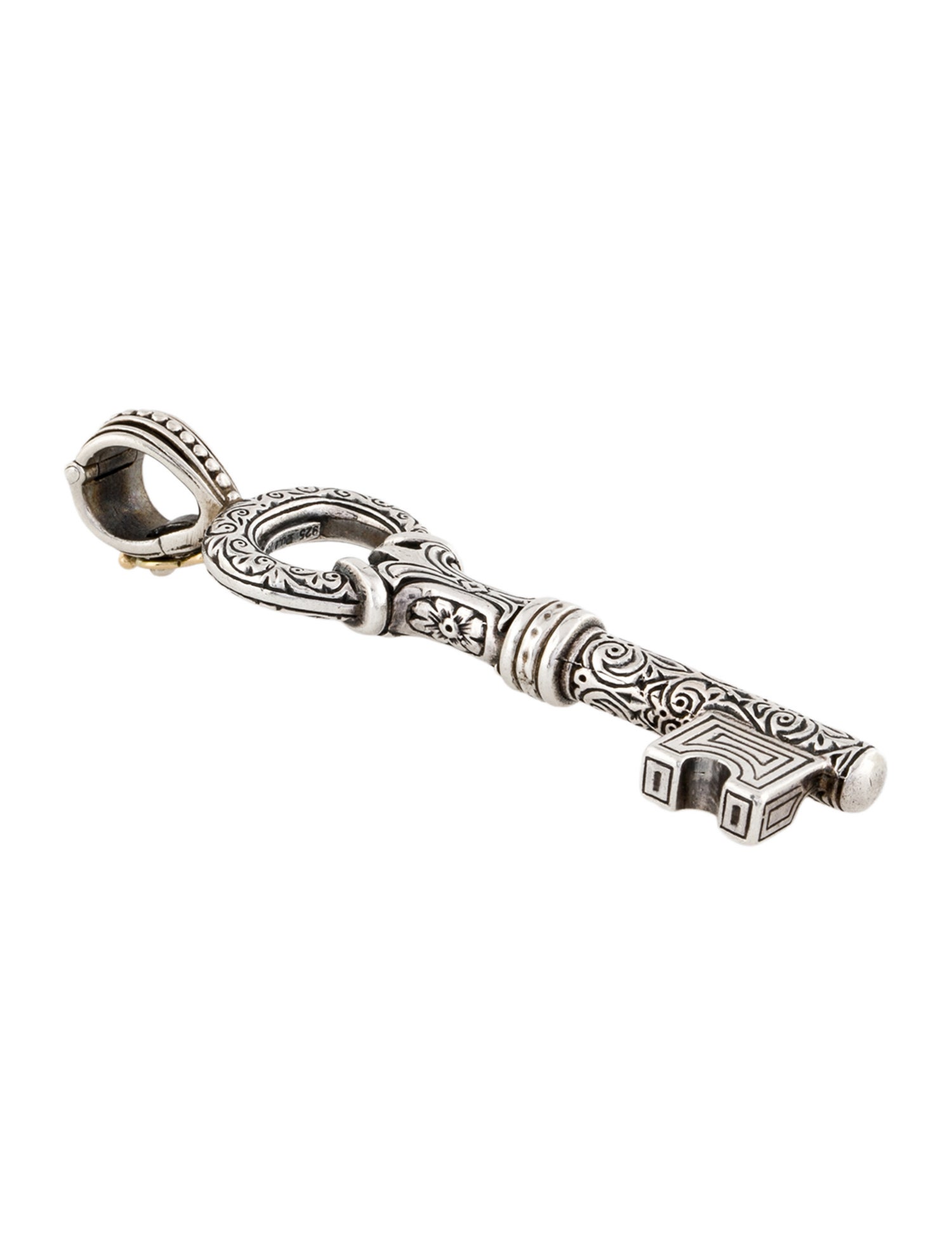 Konstantino Two-Tone Skeleton Key Pendant