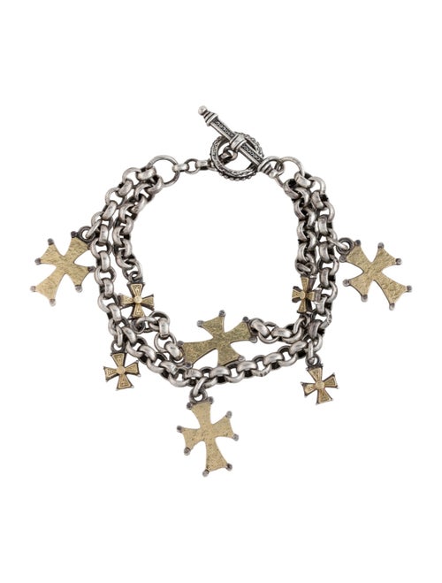 Konstantino Two-Tone Cross Charm Bracelet