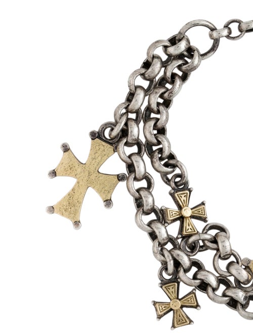 Konstantino Two-Tone Cross Charm Bracelet