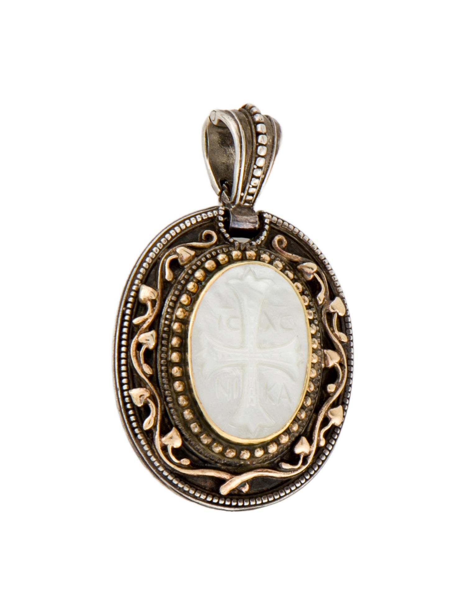 Konstantino Mother-of-Pearl Carved Cross Pendant