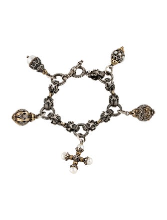 Konstantino Two-Tone Pearl Charm Bracelet