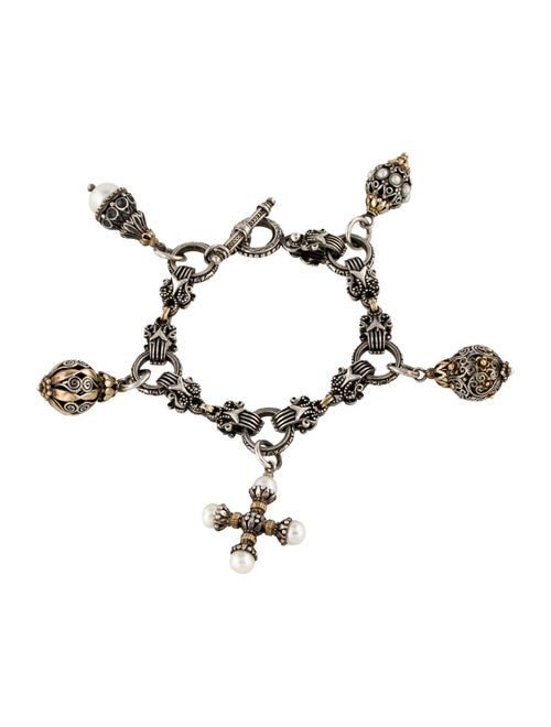 Konstantino Two-Tone Pearl Charm Bracelet