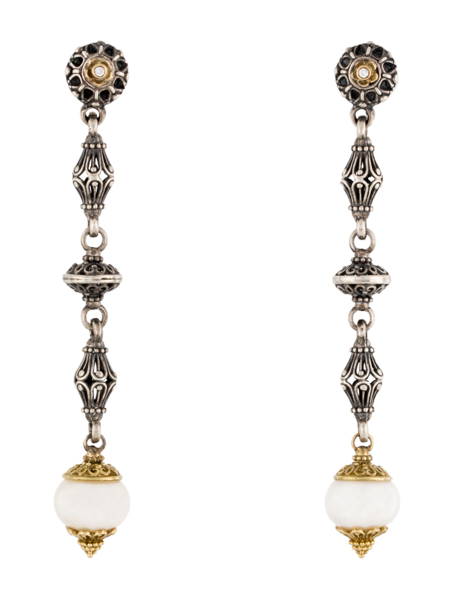 Konstantino Diamond & Pearl Drop Earrings