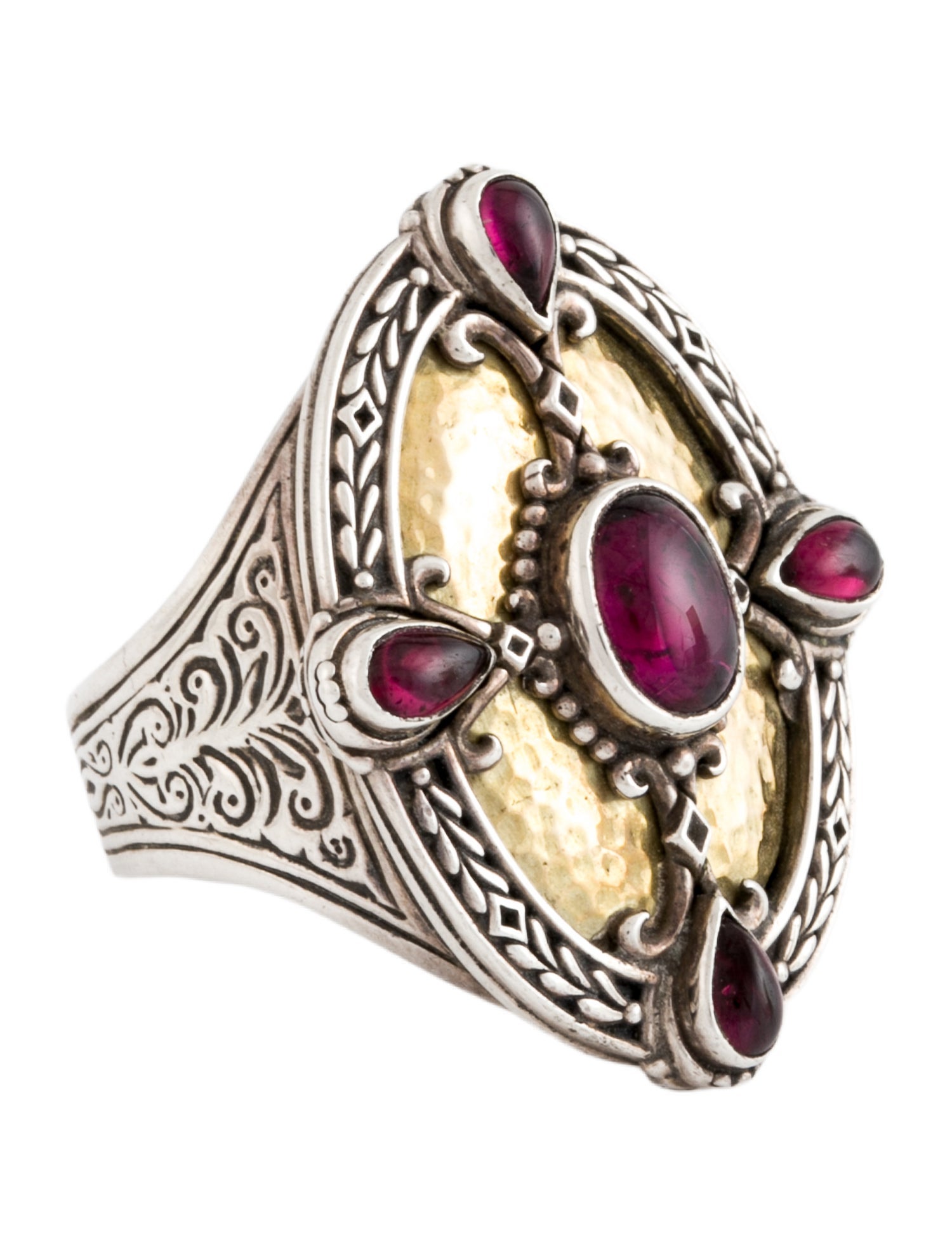 Konstantino Garnet Shield Cocktail Ring