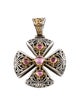 Konstantino Tourmaline & Garnet Maltese Cross Pendant
