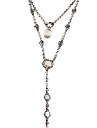 Konstantino Synthetic Ruby & Quartz Two-Tone Lavalier Necklace