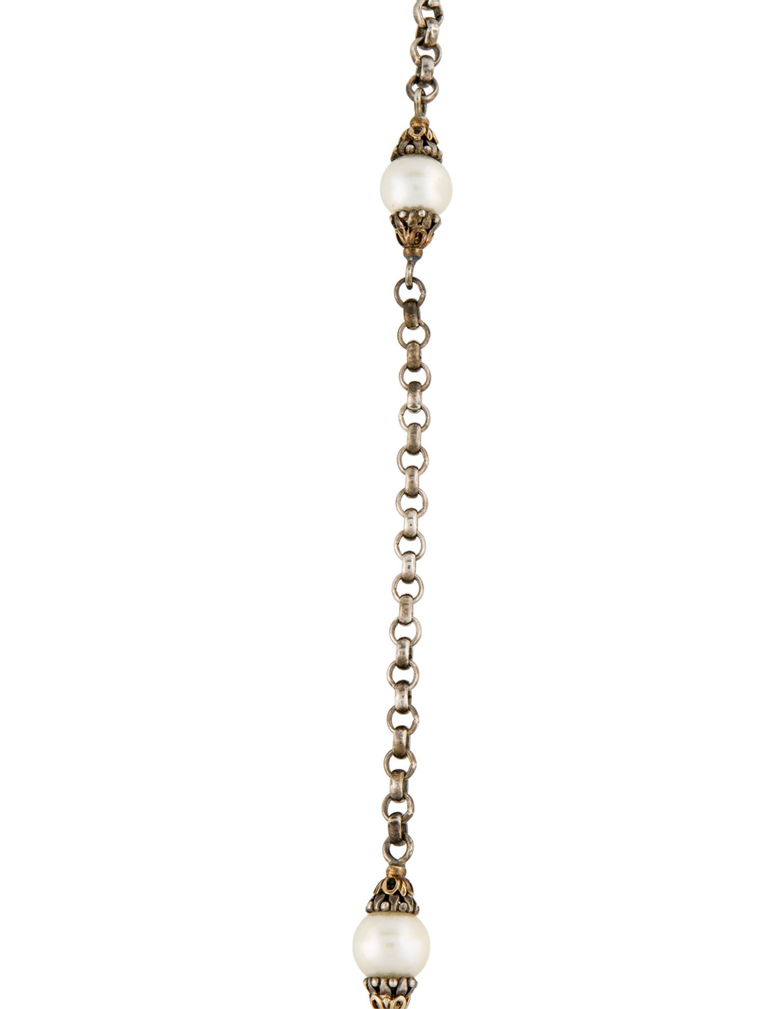 Konstantino Two-Tone Pearl Station Necklace