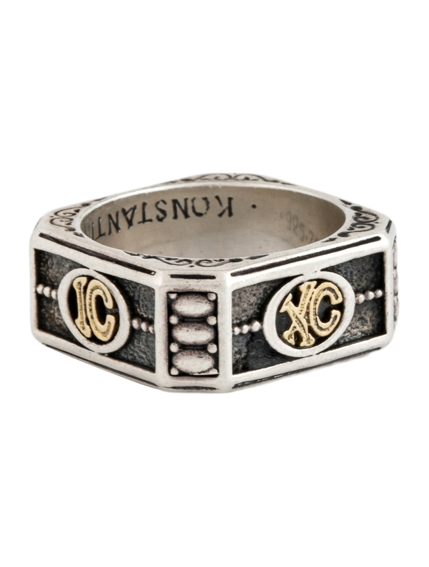 Konstantino Two-Tone Flat Sided Band Ring