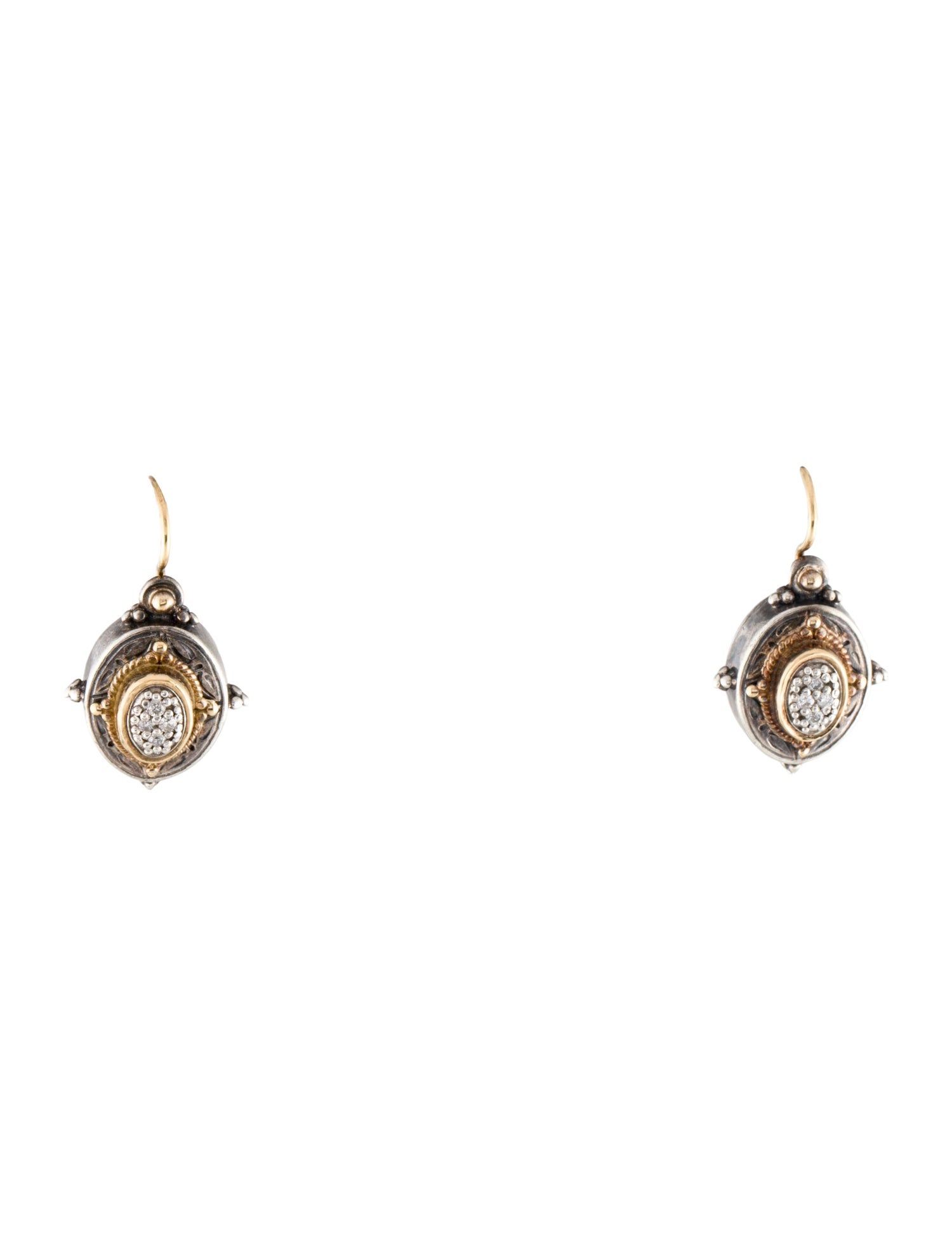 Konstantino Two-Tone Diamond Drop Earrings