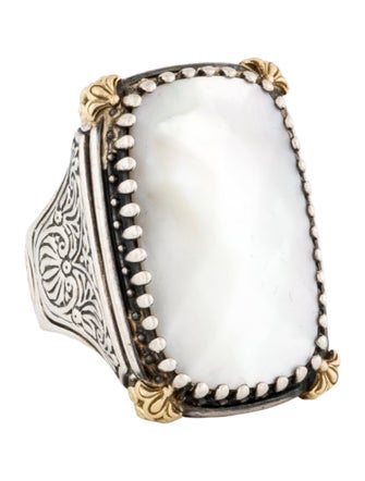 Konstantino Mother-of-Pearl Selene Rectangular Cocktail Ring