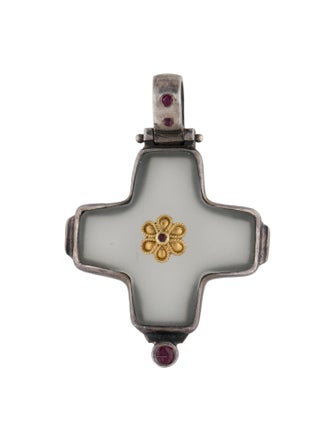 Konstantino Ruby Cross Pendant