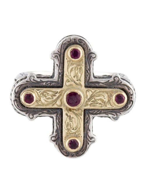 Konstantino Ruby Cross Cocktail Ring