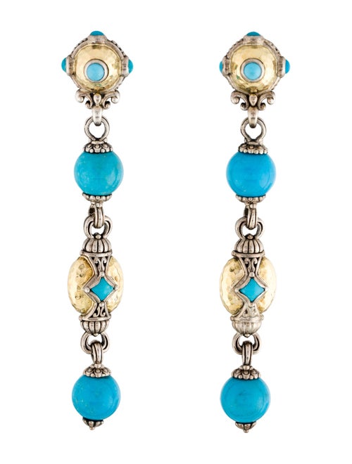 Konstantino Two-Tone Turquoise Drop Earrings