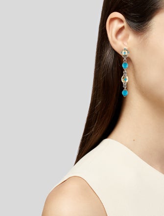Konstantino Two-Tone Turquoise Drop Earrings