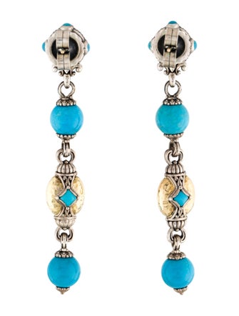 Konstantino Two-Tone Turquoise Drop Earrings