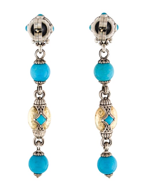 Konstantino Two-Tone Turquoise Drop Earrings
