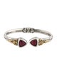 Konstantino Synthetic Ruby Two-Tone Anthos Hinge Cuff Bracelet