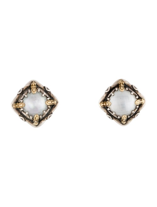 Konstantino Two-Tone Mother of Pearl Quartz Doublet Gen K Stud Earrings