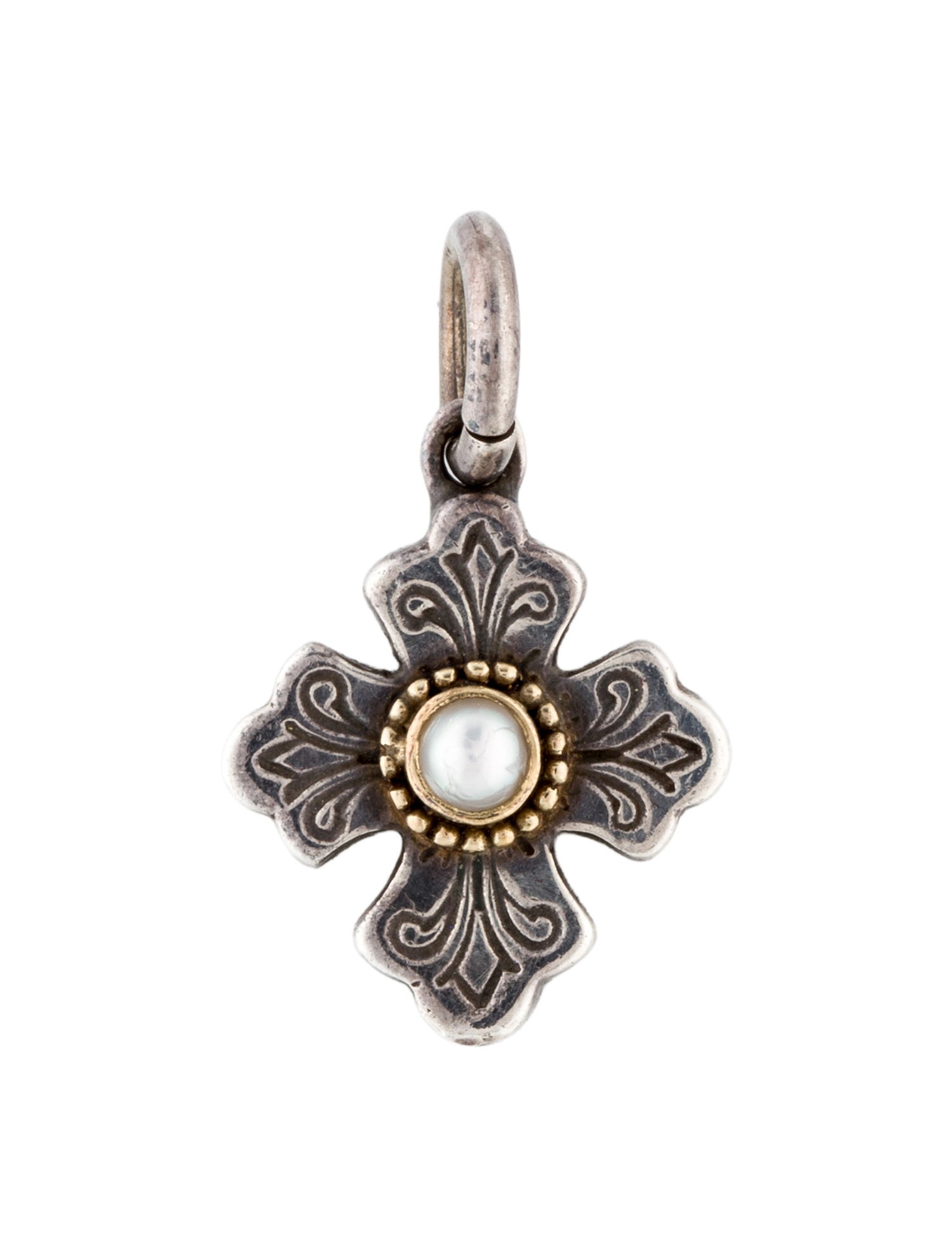 Konstantino Pearl Mini Cross Pendant