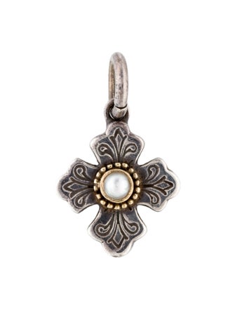 Konstantino Pearl Mini Cross Pendant