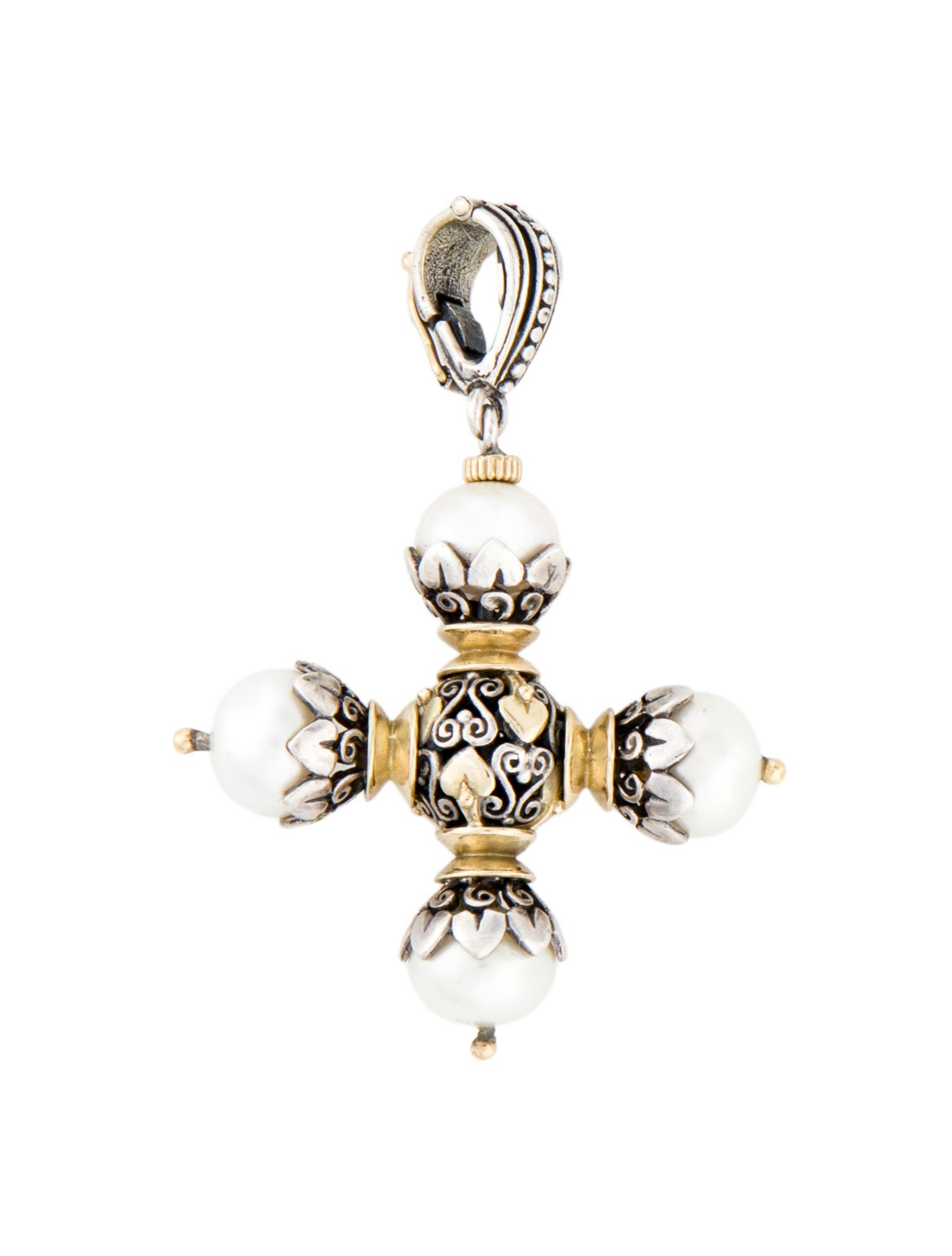 Konstantino Pearl Cross Pendant