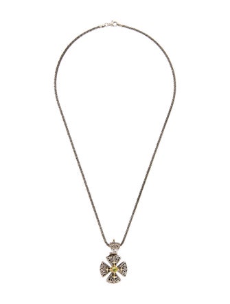 Konstantino Peridot Cross Pendant Necklace