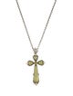 Konstantino Mother of Pearl, Quartz, & Peridot Cross Pendant Necklace