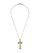 Konstantino Mother of Pearl, Quartz, & Peridot Cross Pendant Necklace