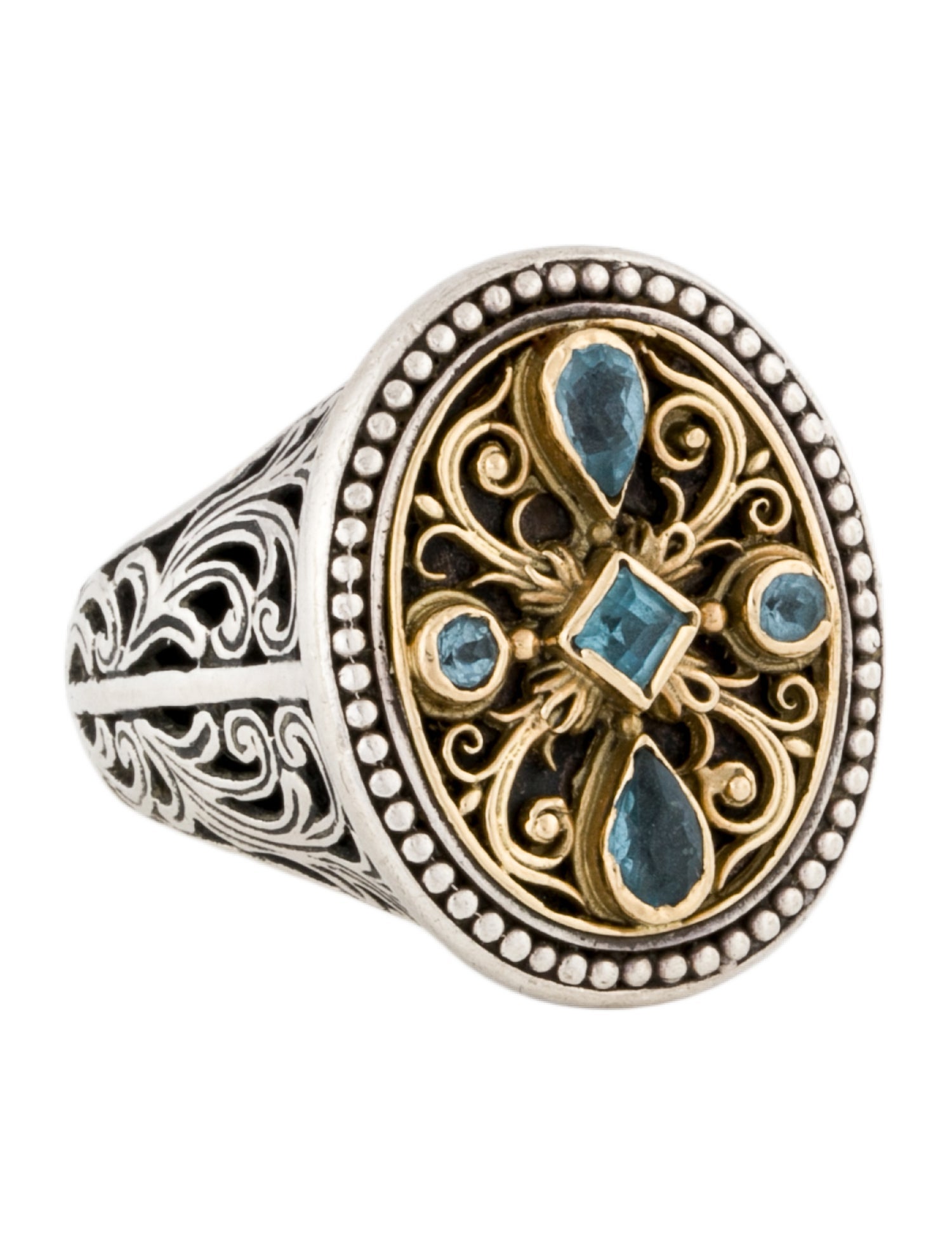 Konstantino Topaz Signet Ring