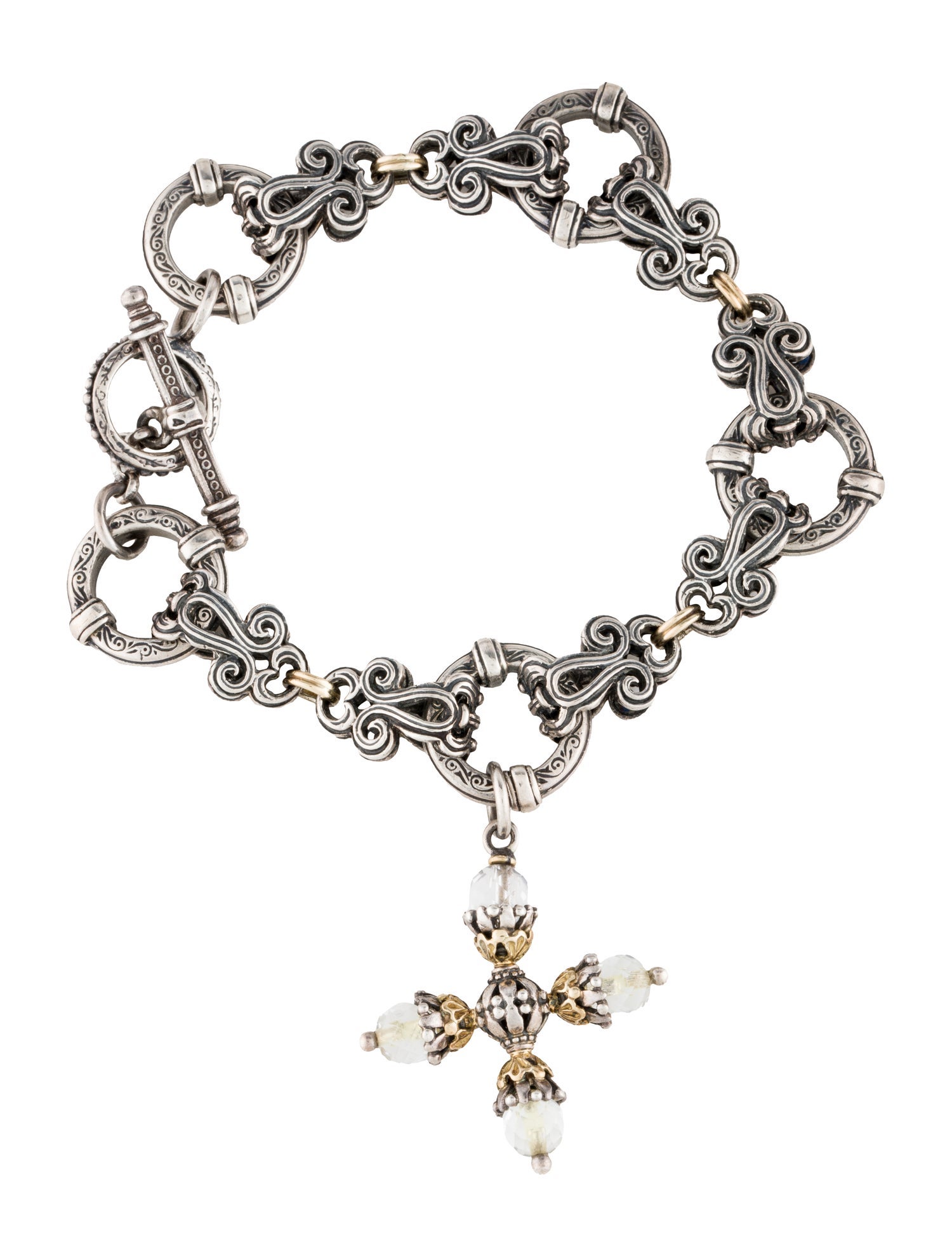 Konstantino Quartz Cross Charm Bracelet