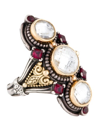 Konstantino Quartz & Synthetic Ruby Cocktail Ring