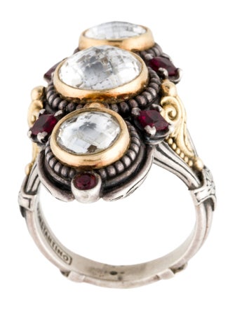 Konstantino Quartz & Synthetic Ruby Cocktail Ring