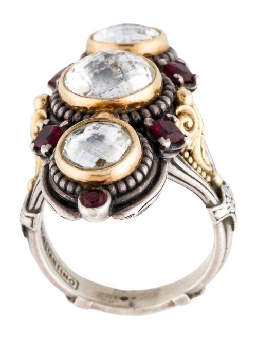 Konstantino Quartz & Synthetic Ruby Cocktail Ring