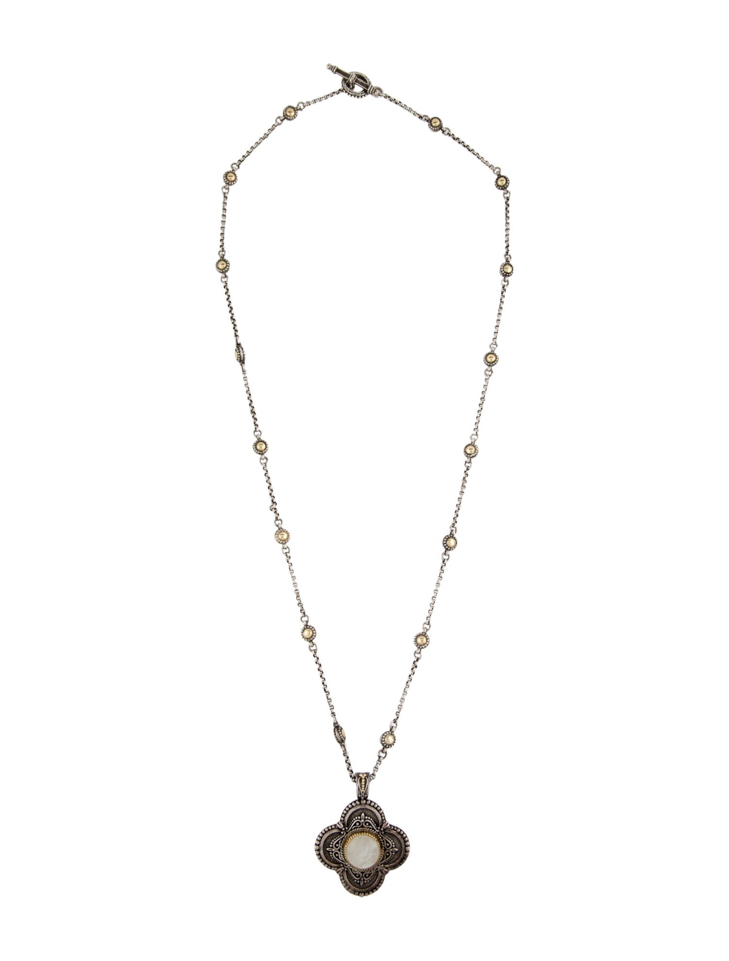 Konstantino Aspasia Two-Tone Moonstone Pendant Necklace