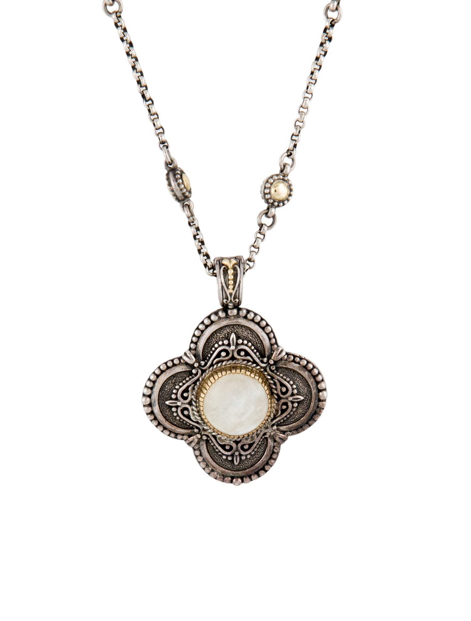 Konstantino Aspasia Two-Tone Moonstone Pendant Necklace