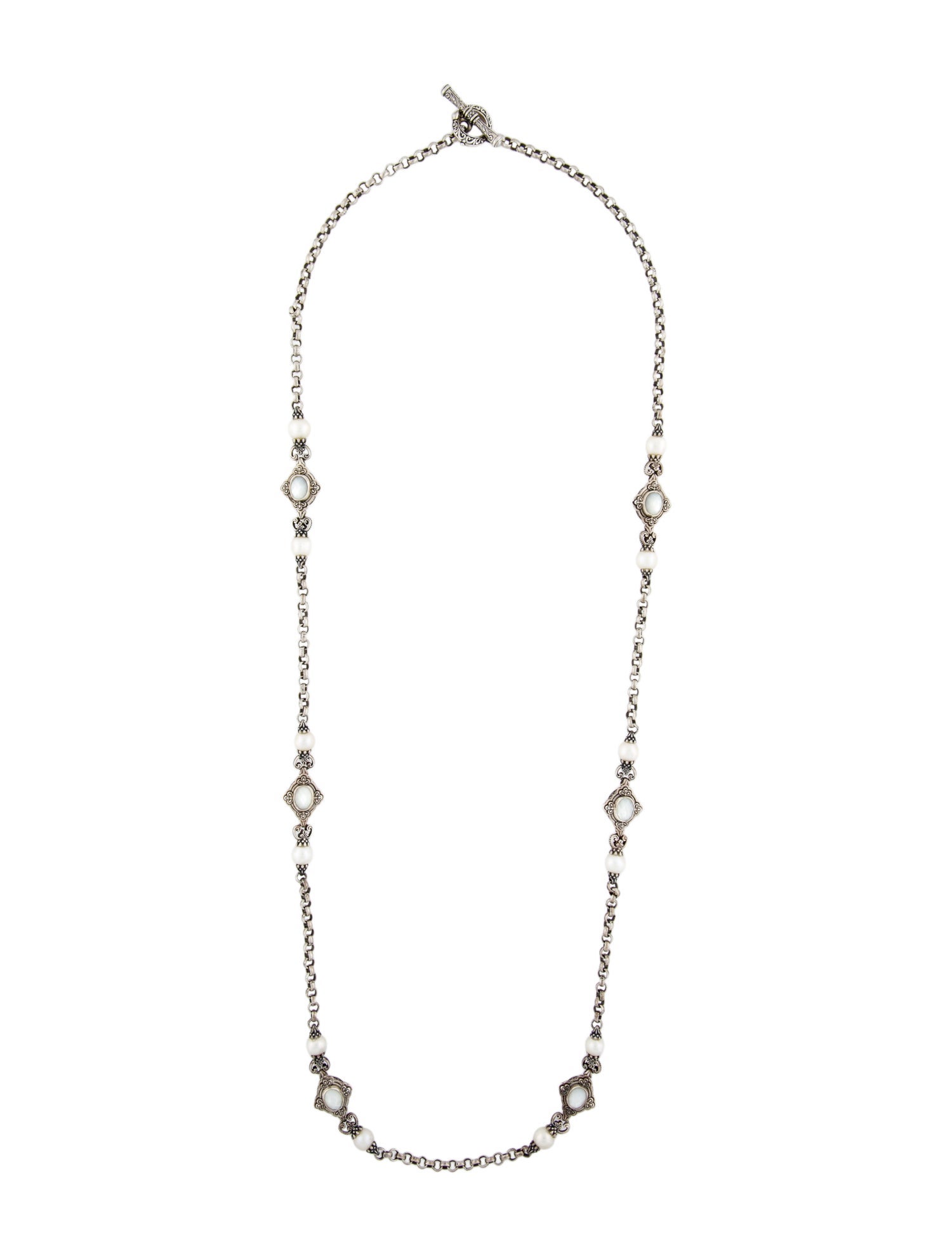 Konstantino Pearl & Mother of Pearl Station Necklace