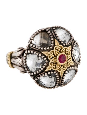 Konstantino Quartz & Synthetic Ruby Pythia Ring